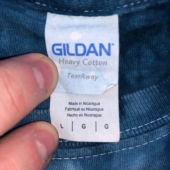 Andy Black T-Shirt Mens L Blue White Tie Dye Vans Warped Tour 2017 Short Sleeve - Picture 7 of 9